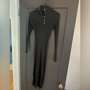 Zara Black fitted Ankle Length Dress - Small